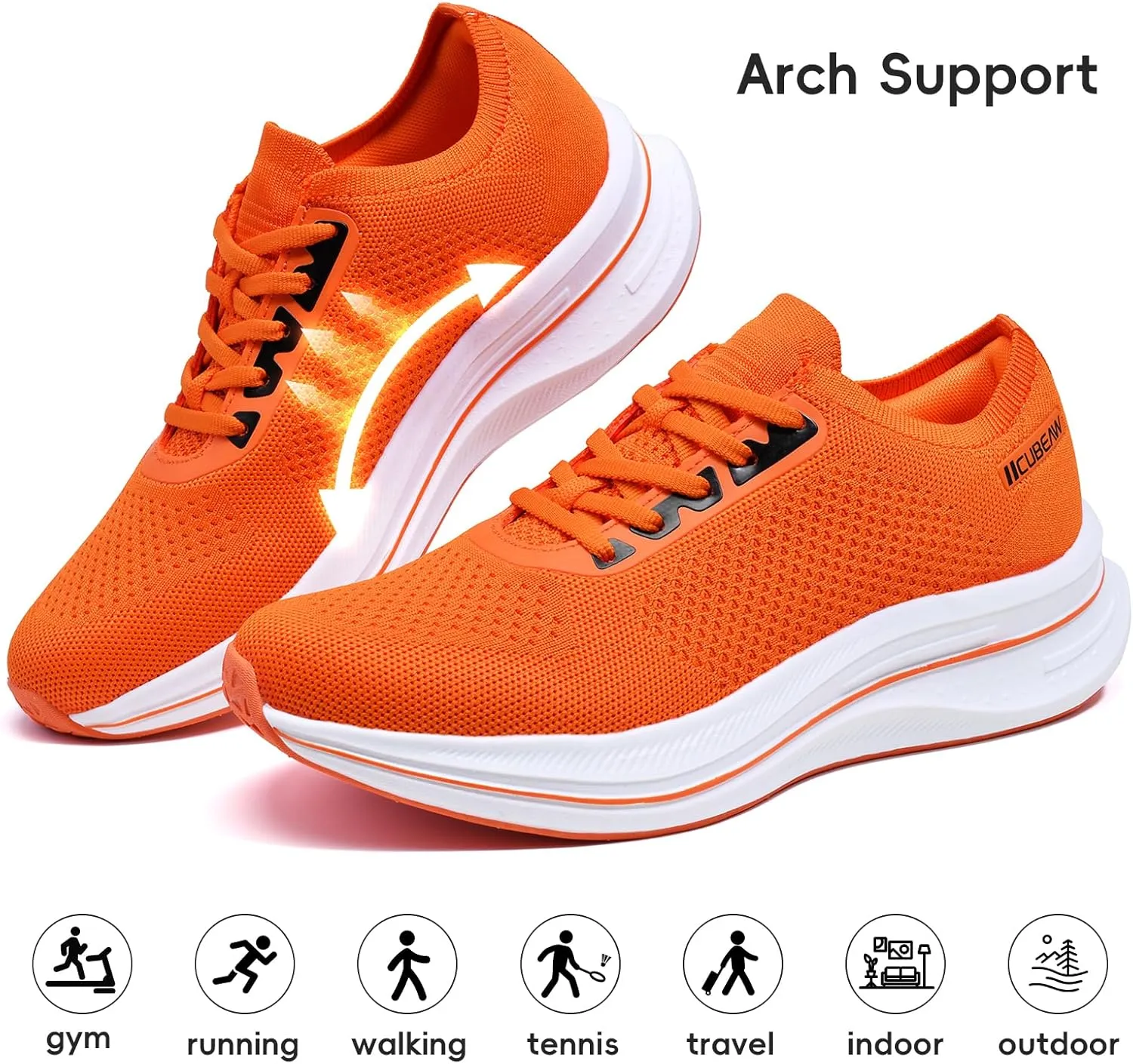 Mens Non Slip Walking Sneakers Breathable Athletic Running Shoes Gym Tennis Shoes for Men