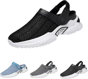 Men's Orthopedic Hollow-Out Summer Sandals,Breathable with Arch Support Knit Mesh Beach Sandals,Comfortable Walking Shoes for Indoor Outdoo