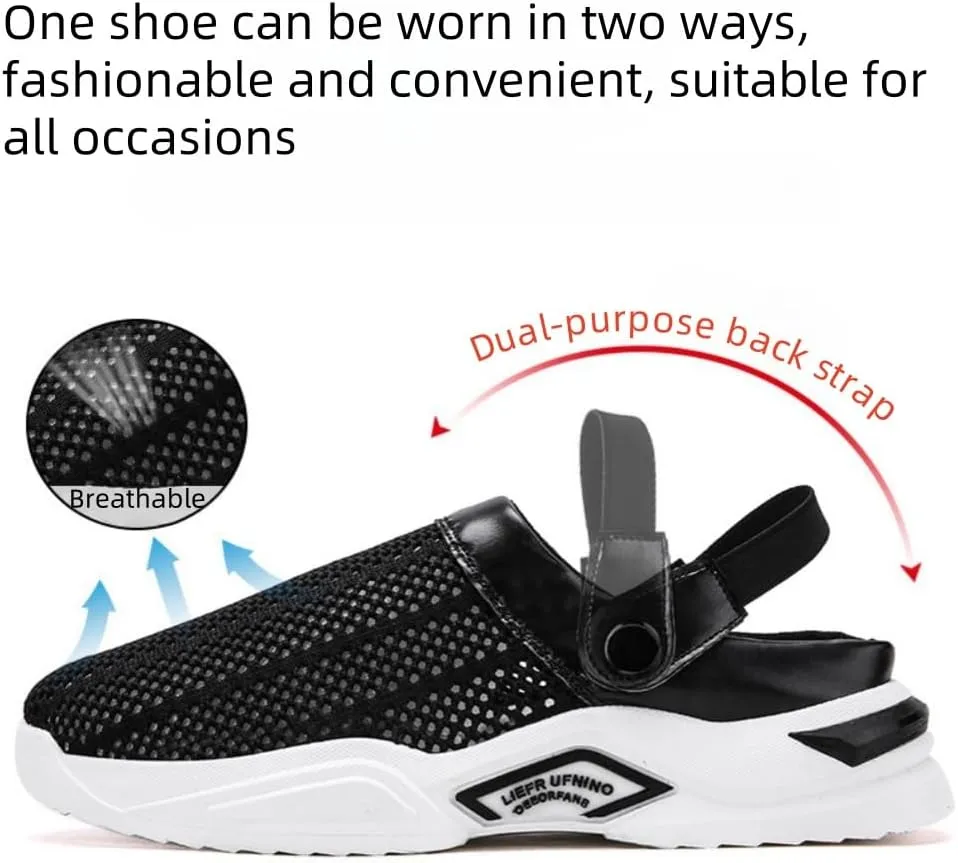 Men's Orthopedic Hollow-Out Summer Sandals,Breathable with Arch Support Knit Mesh Beach Sandals,Comfortable Walking Shoes for Indoor Outdoo