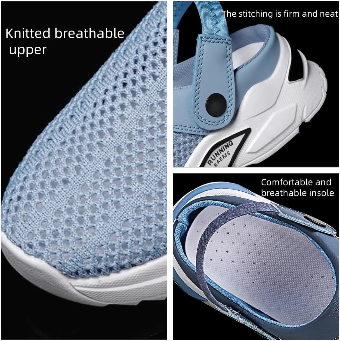 Men's Orthopedic Hollow-Out Summer Sandals,Breathable with Arch Support Knit Mesh Beach Sandals,Comfortable Walking Shoes for Indoor Outdoo