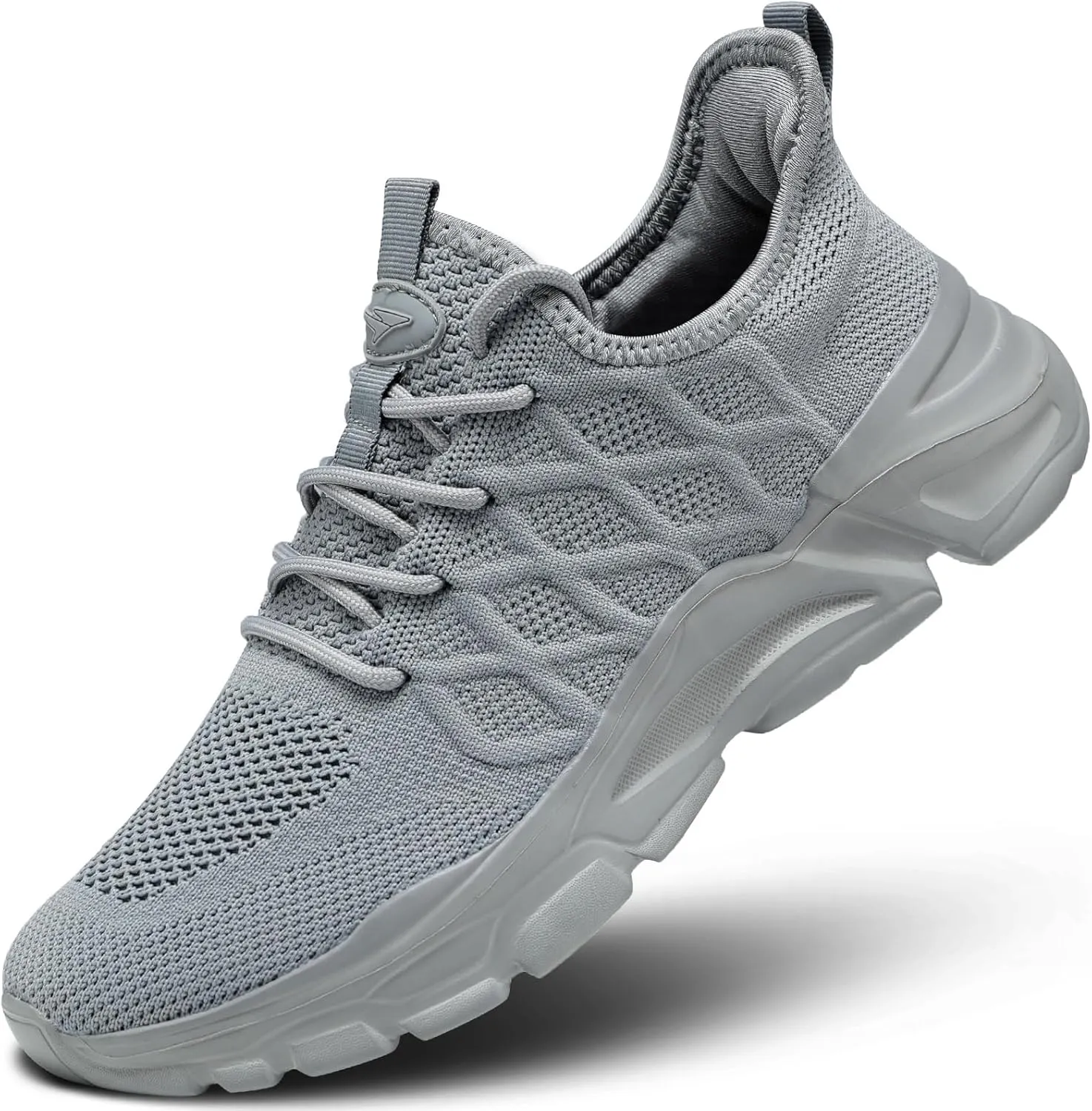 Mens Running Shoes Slip on Walking Tennis Sneakers Lightweight Breathable Casual Soft Sole Mesh Workout Sports Shoes Grey