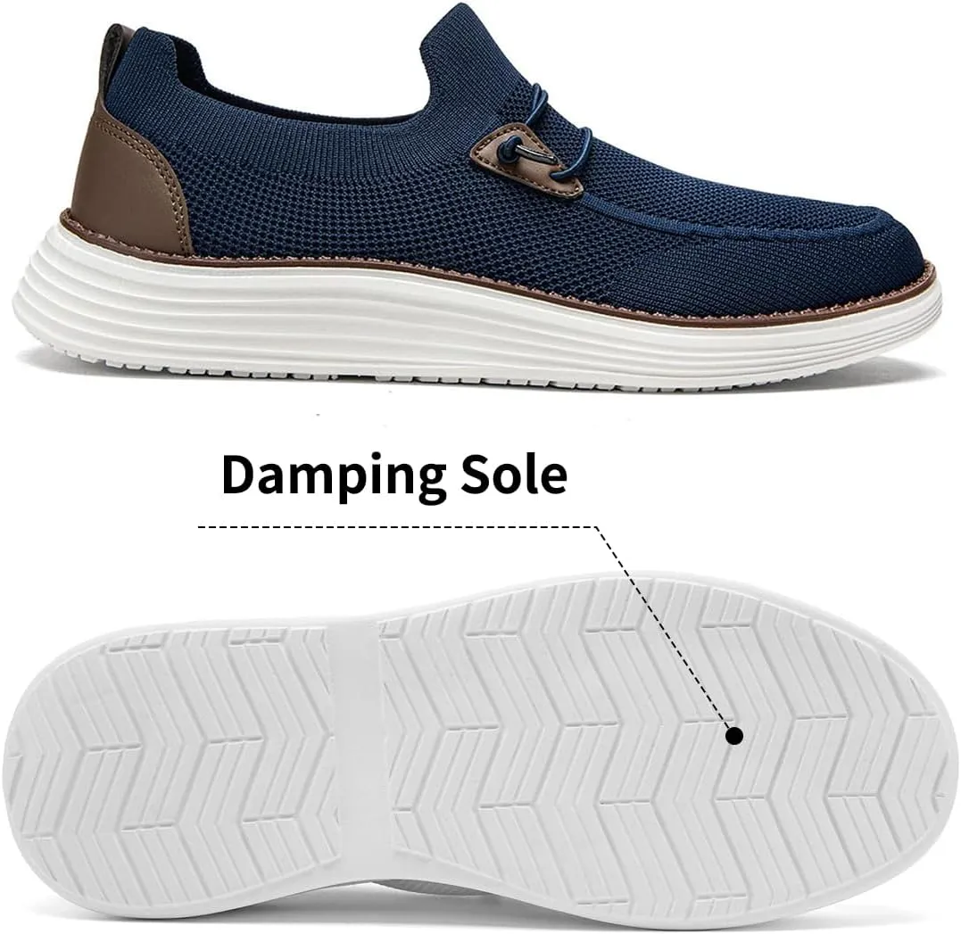 Mens Slip on Loafers Boat Shoes Non Slip Walking Shoes Running Shoes Fashion Sneakers for Men Comfort Lightweight Breathable Casual Office Shoes