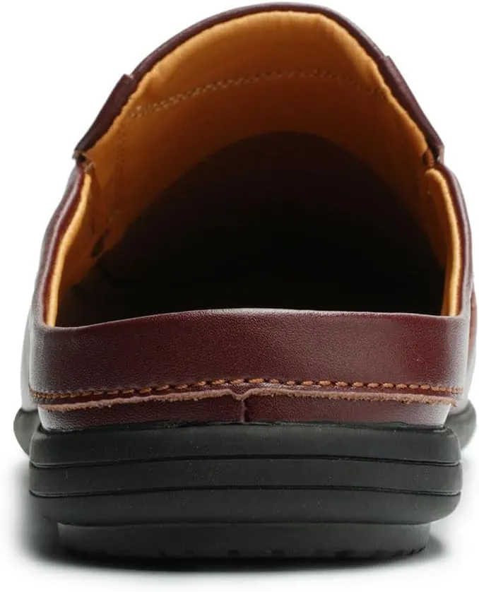 Men’s Slip-On Loafers Handmade Leather Slippers Breathable Comfortable Soft Hand Stitched no-heel Casual Shoes For Men