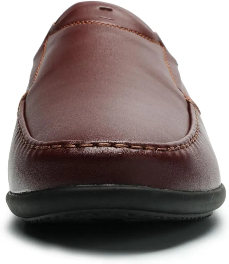 Men’s Slip-On Loafers Handmade Leather Slippers Breathable Comfortable Soft Hand Stitched no-heel Casual Shoes For Men