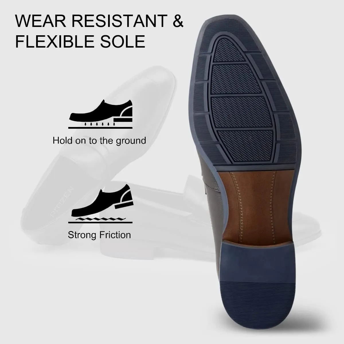 Men's Slip on Oxford Dress Shoes Classic Handmade Calfskin Manufacturing More Compact, Choose The Right Size to Modify The Foot Shape