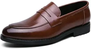 Men's Slip-Ons Loafers Comfortable Business Formal Oxfords Pointed Toe Tuxedo Dress Shoes for Men