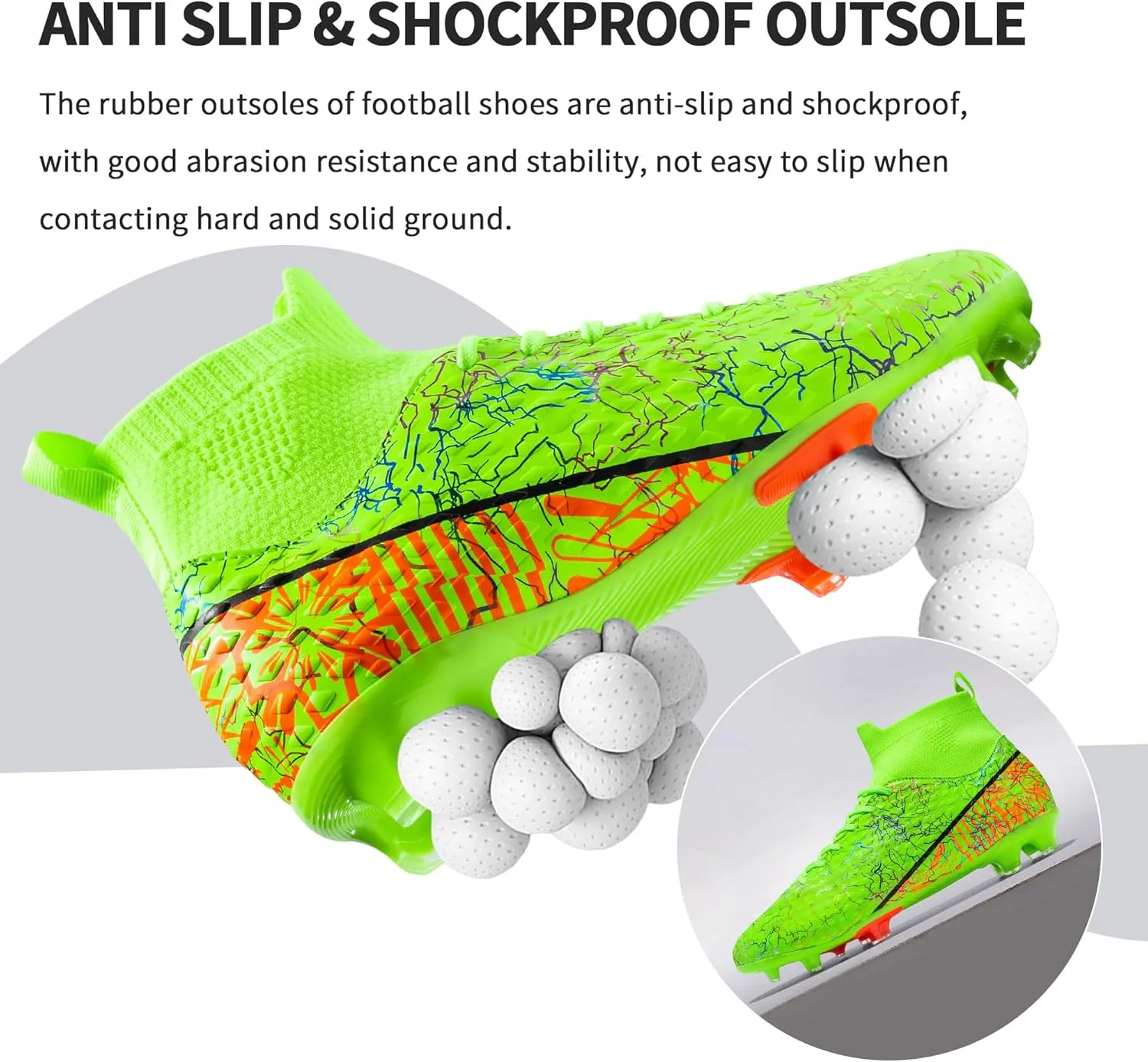 Mens Soccer Cleats Outdoor Lightweight High-Top Training Boots Ground Athletic Football Boots Soccer Shoes for Men/Women