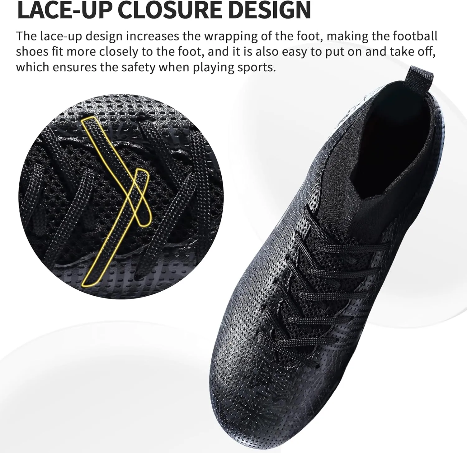 Mens Soccer Cleats Outdoor Lightweight High-Top Training Boots Ground Athletic Football Boots Soccer Shoes for Men/Women