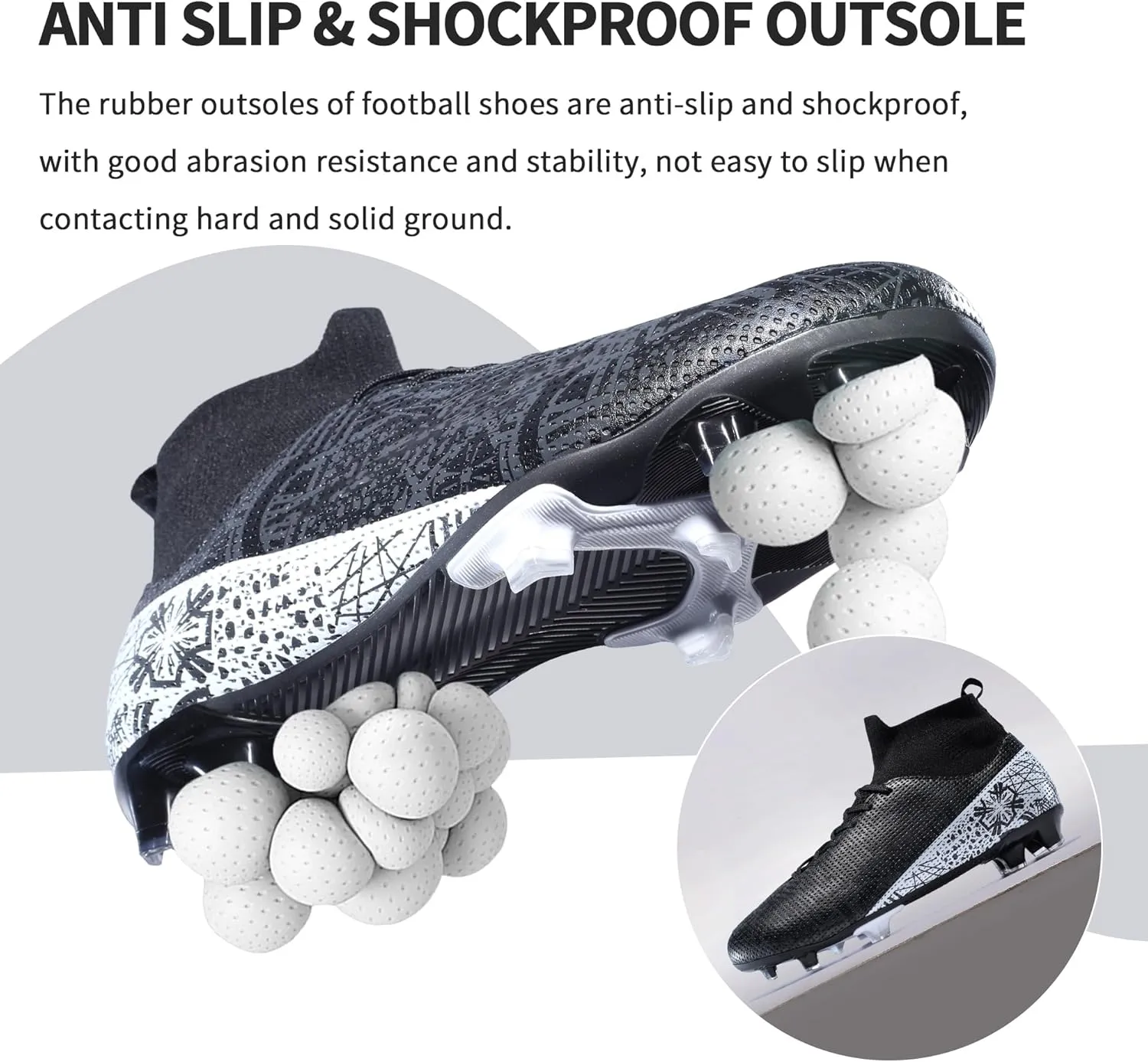 Mens Soccer Cleats Outdoor Lightweight High-Top Training Boots Ground Athletic Football Boots Soccer Shoes for Men/Women