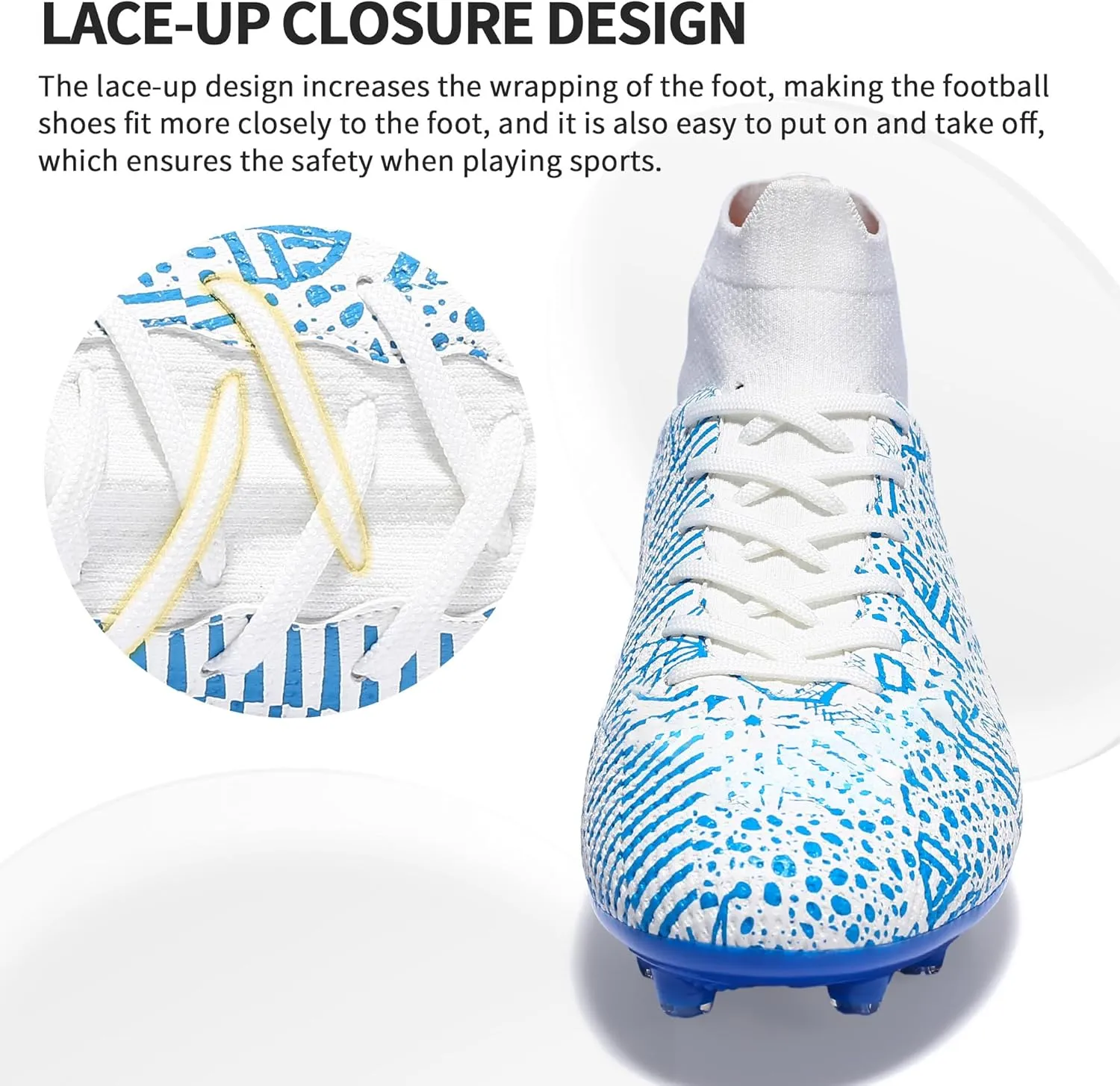 Mens Soccer Cleats Outdoor Lightweight High-Top Training Boots Ground Athletic Football Boots Soccer Shoes for Men/Women