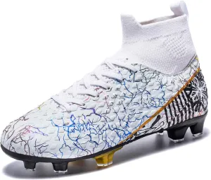 Mens Soccer Cleats Outdoor Lightweight High-Top Training Boots Ground Athletic Football Boots Soccer Shoes for Men/Women