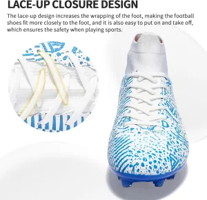 Mens Soccer Cleats Outdoor Lightweight High-Top Training Boots Ground Athletic Football Boots Soccer Shoes for Men/Women