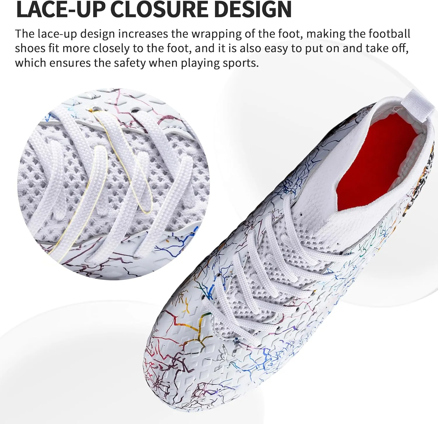 Mens Soccer Cleats Outdoor Lightweight High-Top Training Boots Ground Athletic Football Boots Soccer Shoes for Men/Women