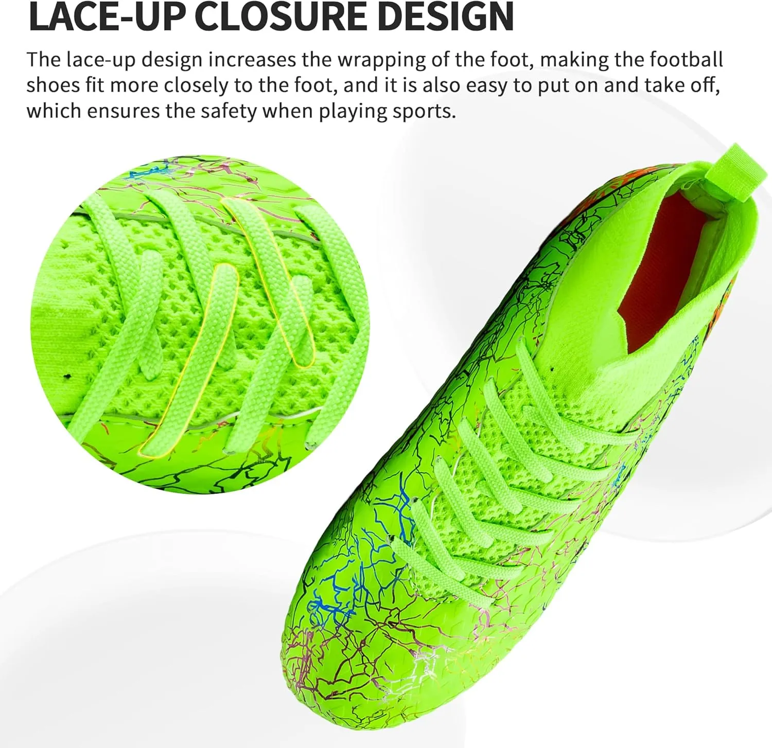 Mens Soccer Cleats Outdoor Lightweight High-Top Training Boots Ground Athletic Football Boots Soccer Shoes for Men/Women