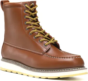 Men's Stylish Classic 4", 6", & 8" Soft Moc Toe & Steel Toe EH Leather SureTrack Work Boots with Non-Slip Wedge Outsole & Goodyear Storm Welt