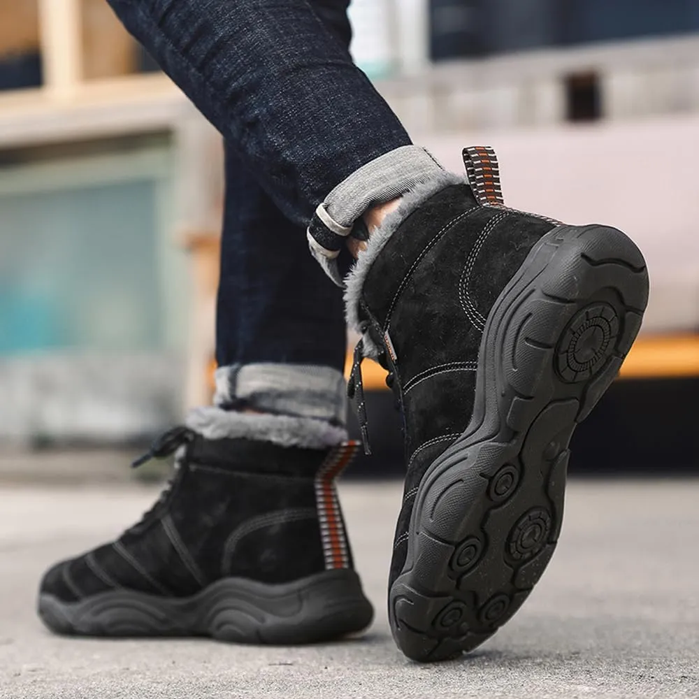 Men's Warm Snow Boots for Hiking: Comfort Ankle Boots for Work - Anti Slip Outdoor Trekking Boot for Men