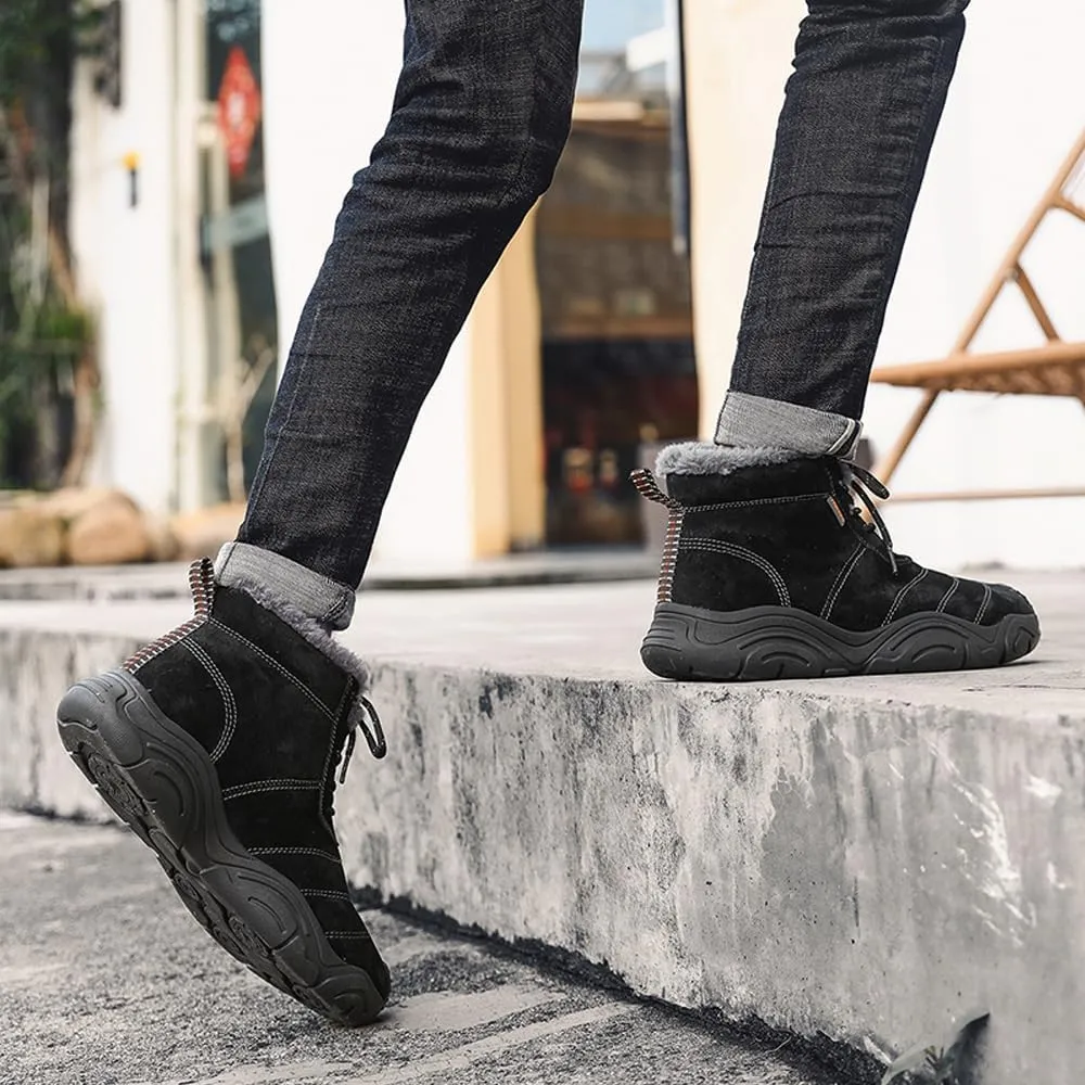 Men's Warm Snow Boots for Hiking: Comfort Ankle Boots for Work - Anti Slip Outdoor Trekking Boot for Men