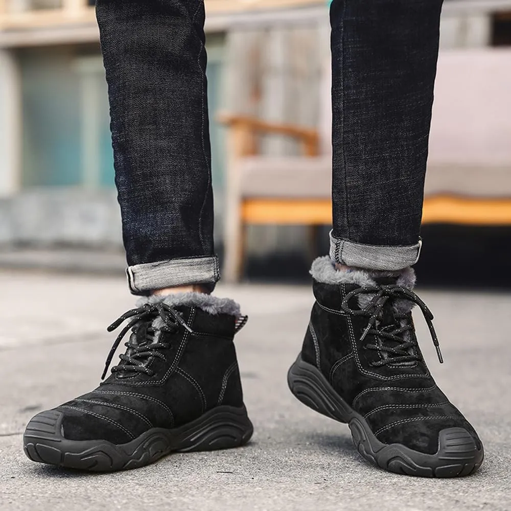 Men's Warm Snow Boots for Hiking: Comfort Ankle Boots for Work - Anti Slip Outdoor Trekking Boot for Men