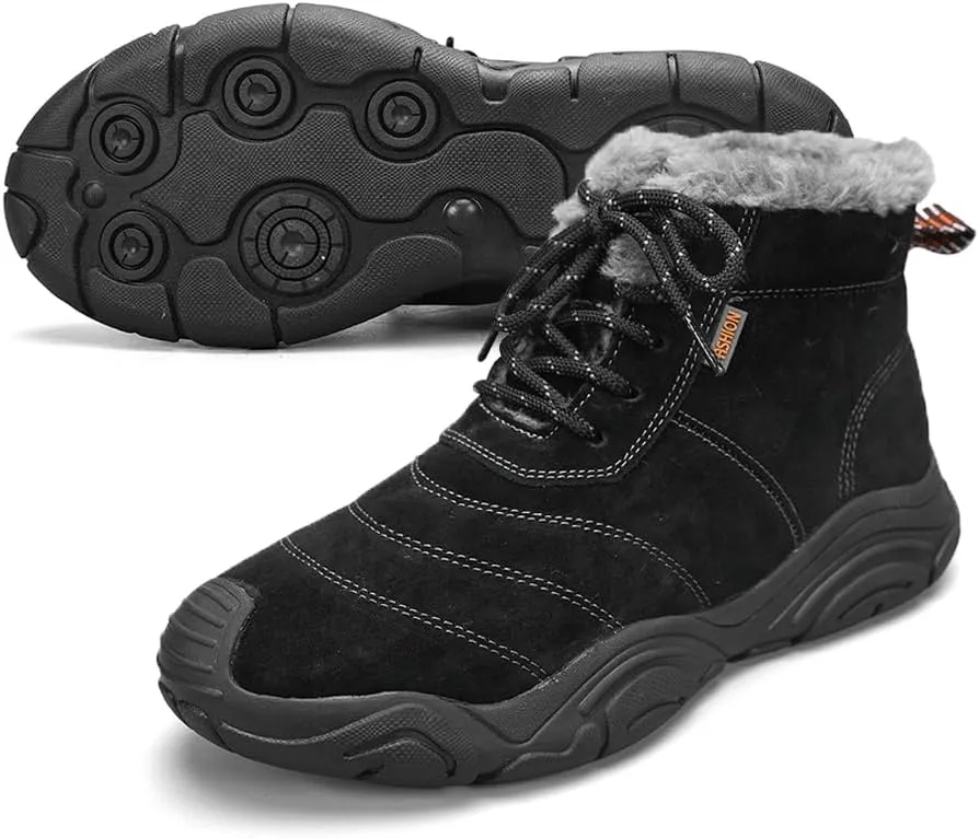 Men's Warm Snow Boots for Hiking: Comfort Ankle Boots for Work - Anti Slip Outdoor Trekking Boot for Men