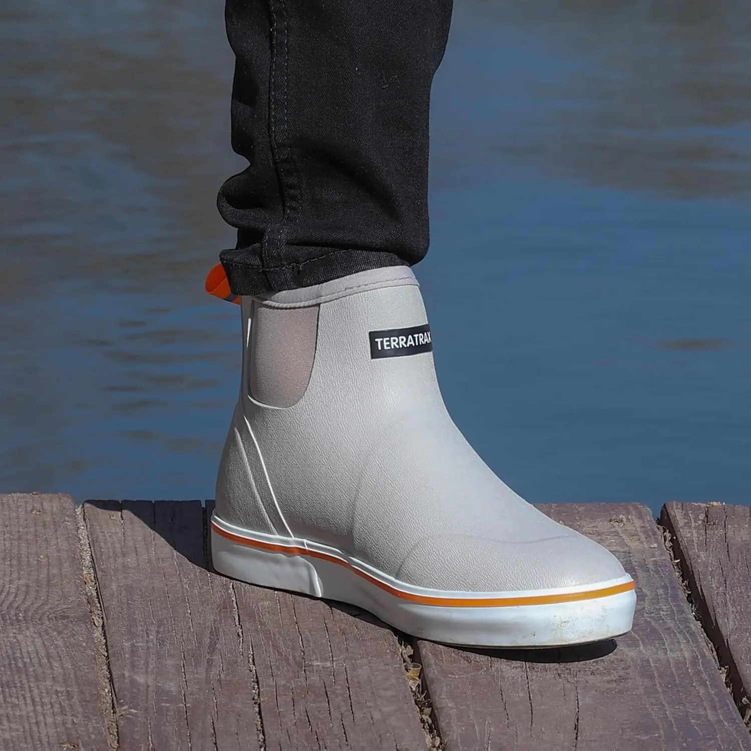Men's Waterproof Deck Rain Boots - Anti-Slip Rubber Ankle Boots for men, ideal for Fishing and Boating, All-Season