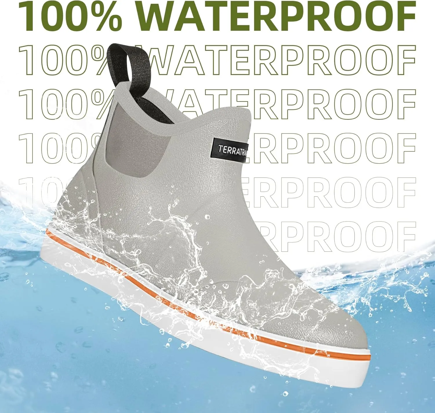 Men's Waterproof Deck Rain Boots - Anti-Slip Rubber Ankle Boots for men, ideal for Fishing and Boating, All-Season
