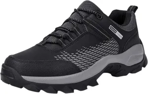 Men's Waterproof Hiking Shoes Leather Low-Top Hiking Shoes for Outdoor Climbing Trekking Camping Walking Mountaineering Boots with Arch Support Men Daily Work Shoe