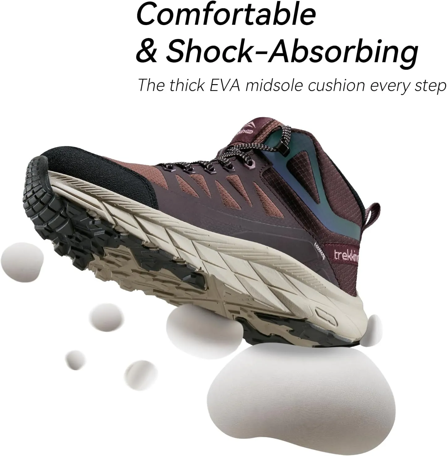Men's Waterproof Slip Resistant Outdoor Ankle High Boots Trails Womens Relaxed Fit Lightweight Hiking Walking Casual Hunting Workout Shoes Rainproof Lace up