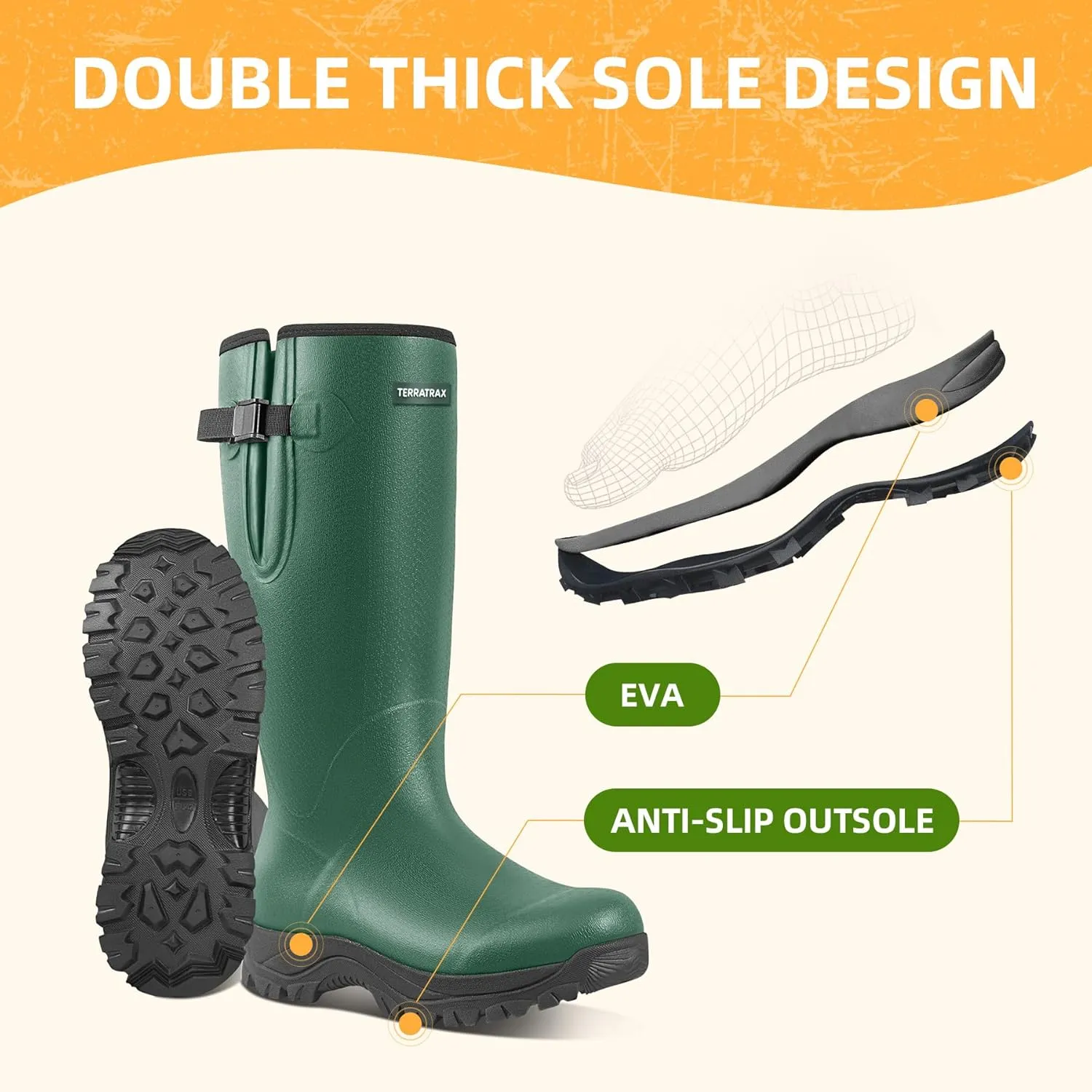 Men’s Wellington Shoes Waterproof Insulated Hunting Rubber Boots – Combining durability and elegance. Ideal for various occasions. Step out in confidence All season