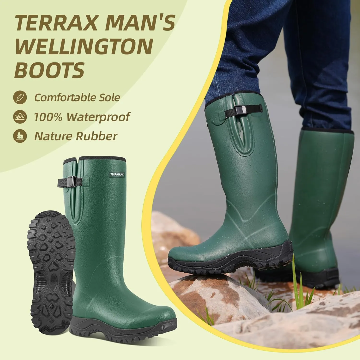 Men’s Wellington Shoes Waterproof Insulated Hunting Rubber Boots – Combining durability and elegance. Ideal for various occasions. Step out in confidence All season