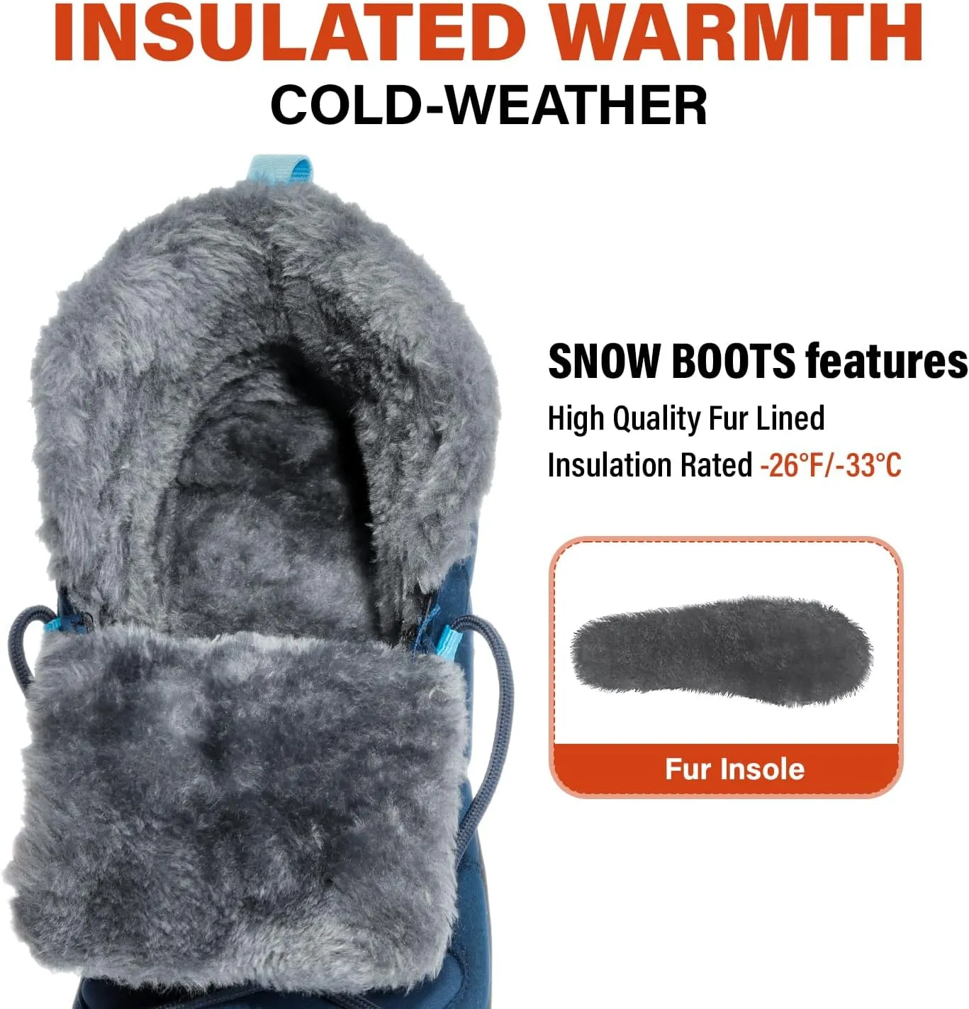 Mens Winter Barefoot Boots Insulated Warm 丨 Fur Lined Minimalist Snow Shoes 丨 Wide Toe Box   Drop Zero Sole
