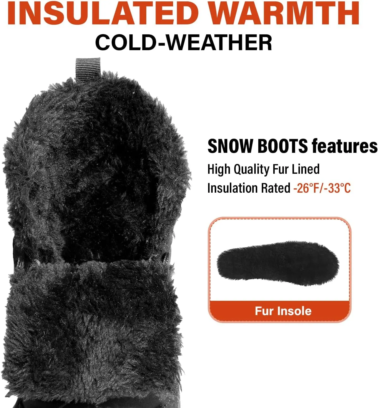 Mens Winter Barefoot Boots Insulated Warm 丨 Fur Lined Minimalist Snow Shoes 丨 Wide Toe Box   Drop Zero Sole