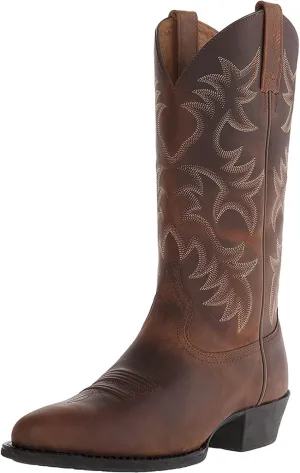 Men's Winter Work Boots, Pull-On, Wide Calf, Pointed Toe, Lightweight, Slip Resistant, Waterproof, Brown, US 7.5 to US 13