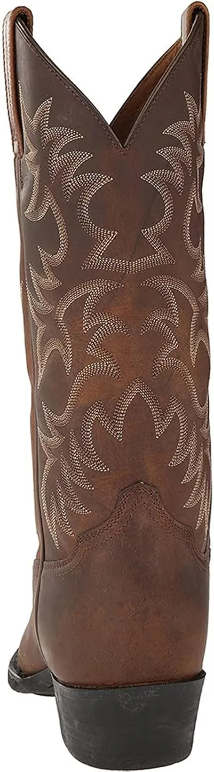 Men's Winter Work Boots, Pull-On, Wide Calf, Pointed Toe, Lightweight, Slip Resistant, Waterproof, Brown, US 7.5 to US 13