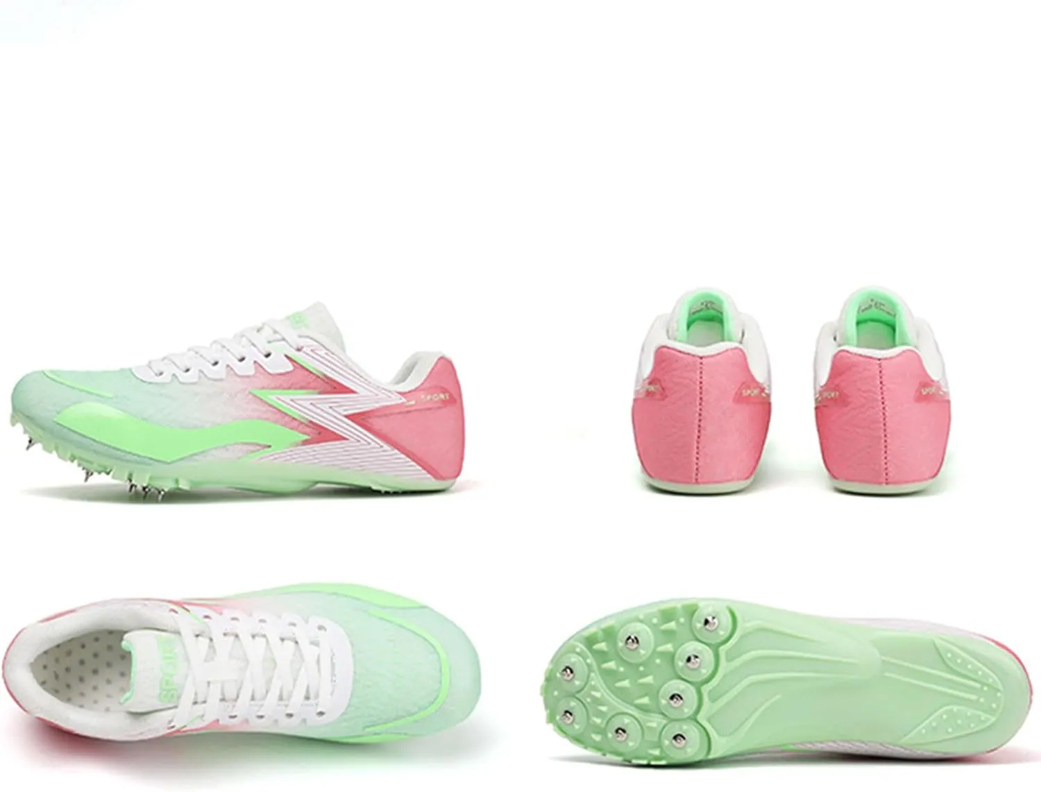 Mens Womens Boys Girls Spikes Sneakers Track and Field Shoes Race Jumping Running Trainers Racing