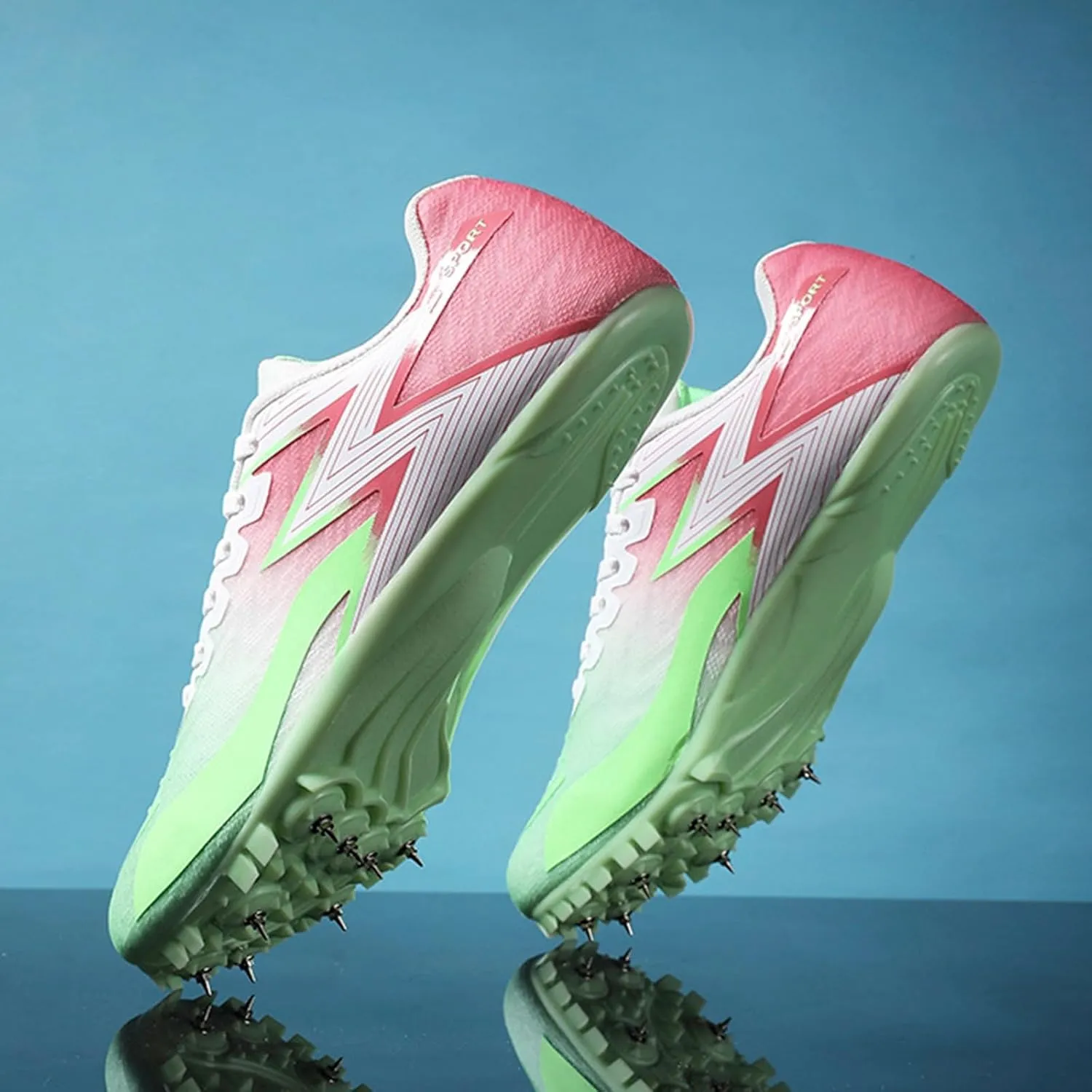 Mens Womens Boys Girls Spikes Sneakers Track and Field Shoes Race Jumping Running Trainers Racing