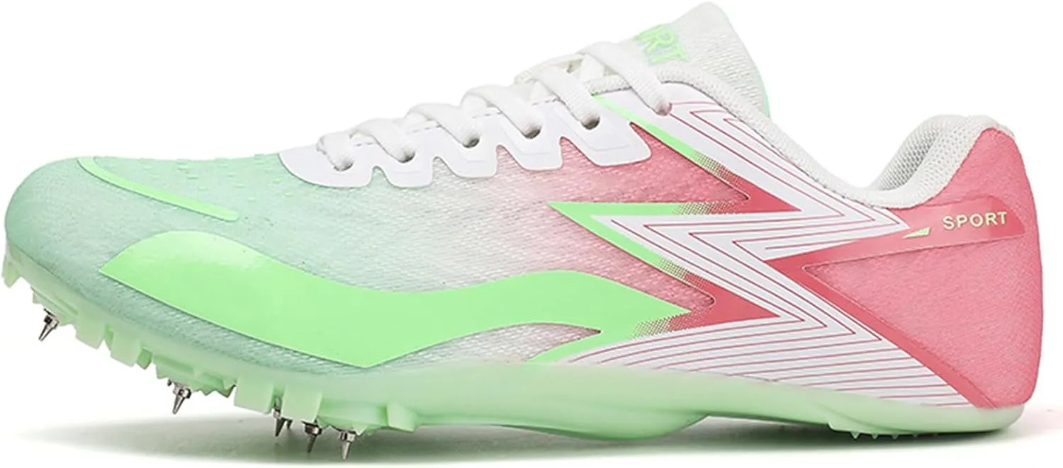 Mens Womens Boys Girls Spikes Sneakers Track and Field Shoes Race Jumping Running Trainers Racing