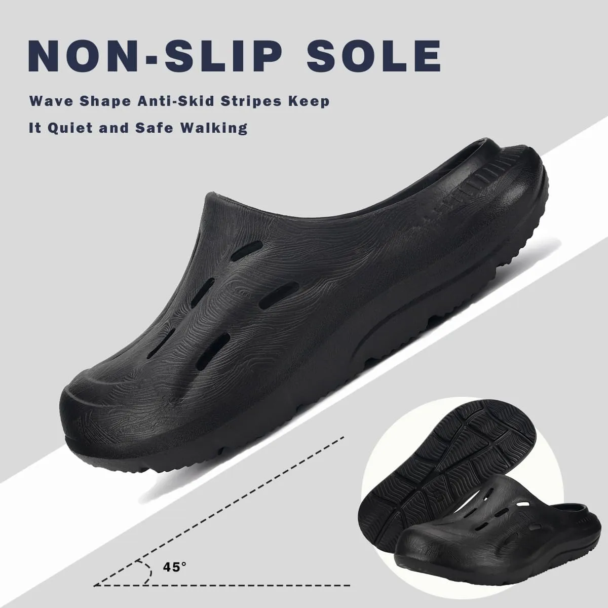 Mens Womens Wide Width Recovery Sandals Sport Slides with Plantar Fasciitis Arch Support Orthotic Clogs Shoes Comfortable Thick Cushion Shower Slippers