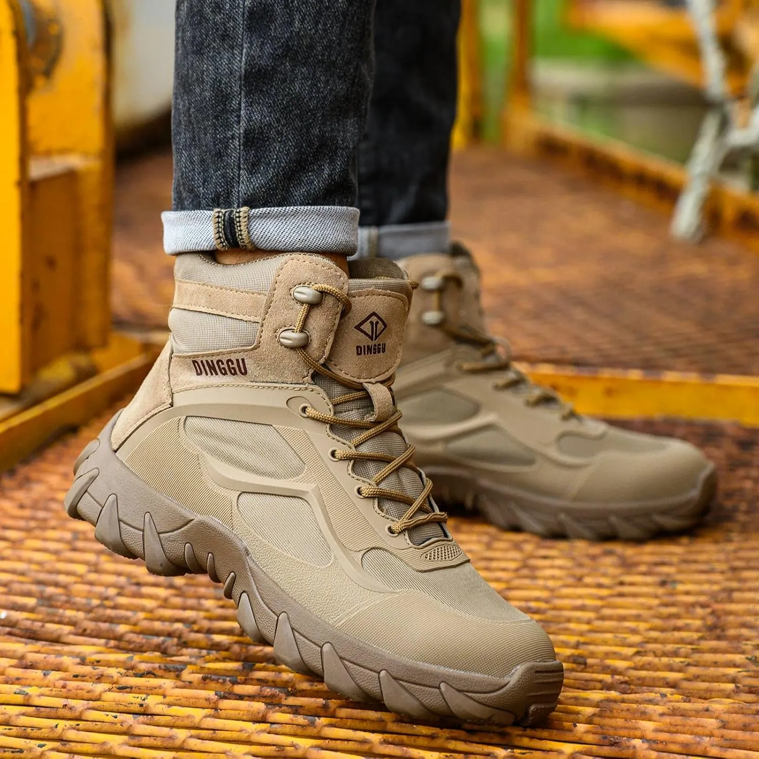 Mens Work Boots Comfortable Steel Toe Boots for Men Safety Composite Toe Industrial & Construction Boots