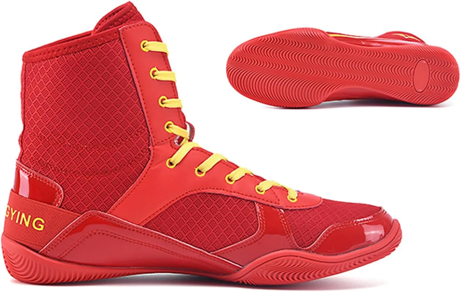 Mens Wrestling Shoes Fighting Boxing Sports Boots Lightweight Non Slip Adult High Top Fitness Training Sneakers