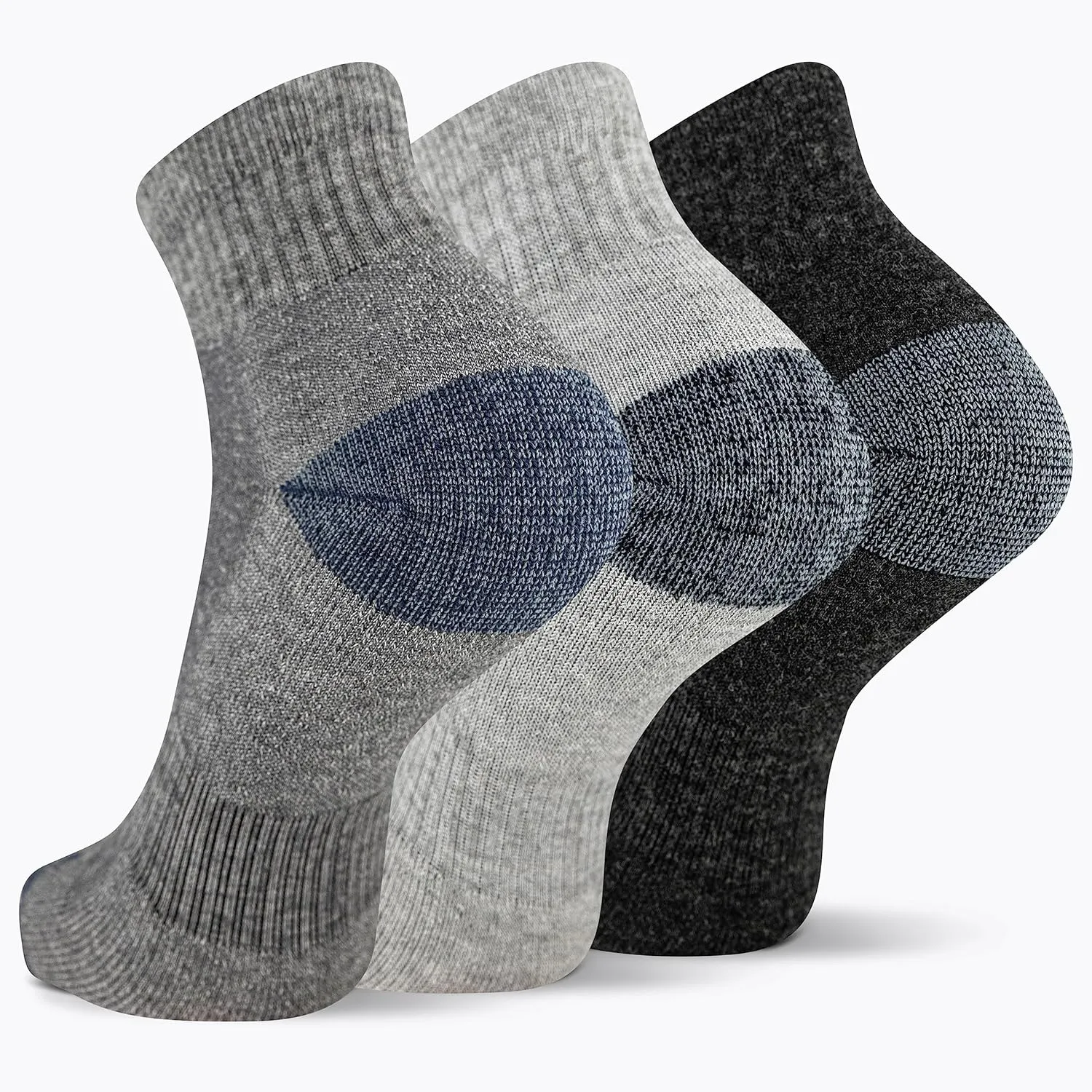 Merrell Unisex-Adult Wool Everyday Hiking Ankle Socks - 3 & 6 Pairs - Cushioned Moisture Wicking
