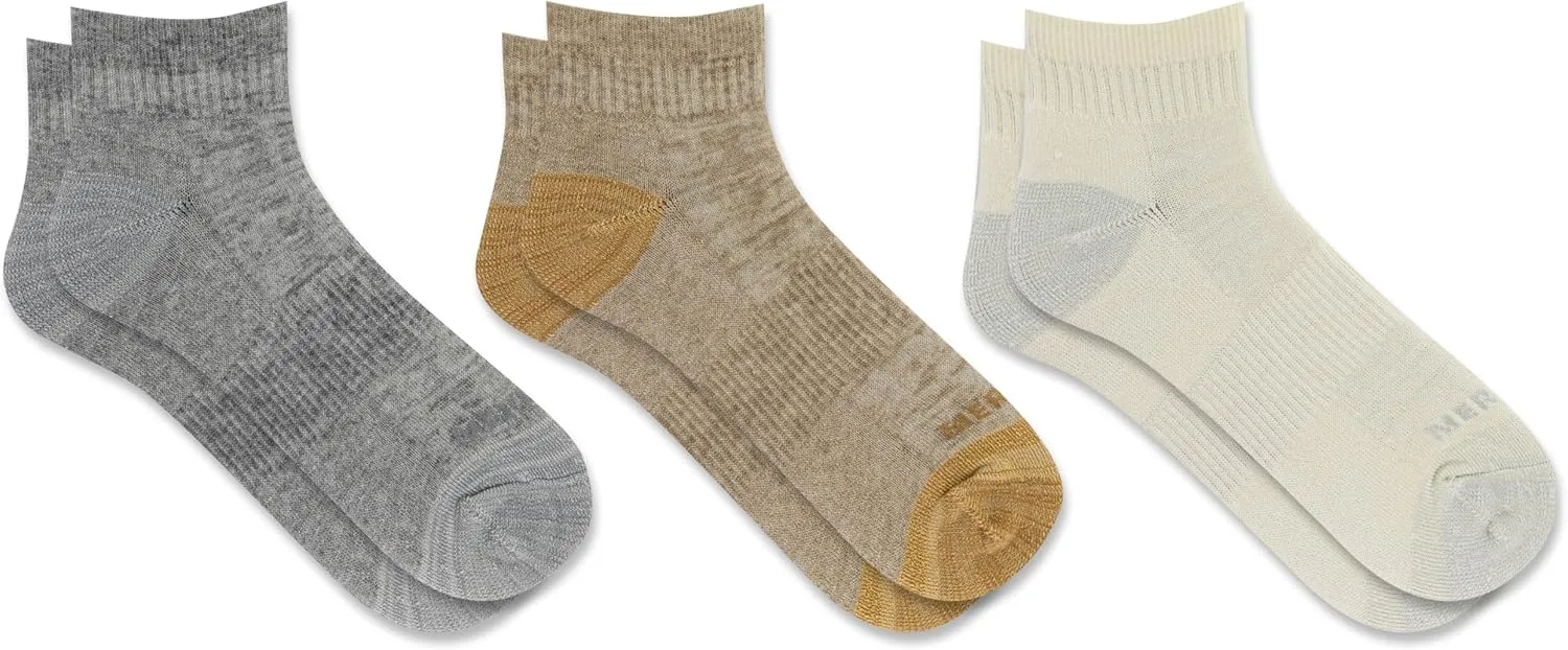 Merrell Unisex-Adult Wool Everyday Hiking Ankle Socks - 3 & 6 Pairs - Cushioned Moisture Wicking