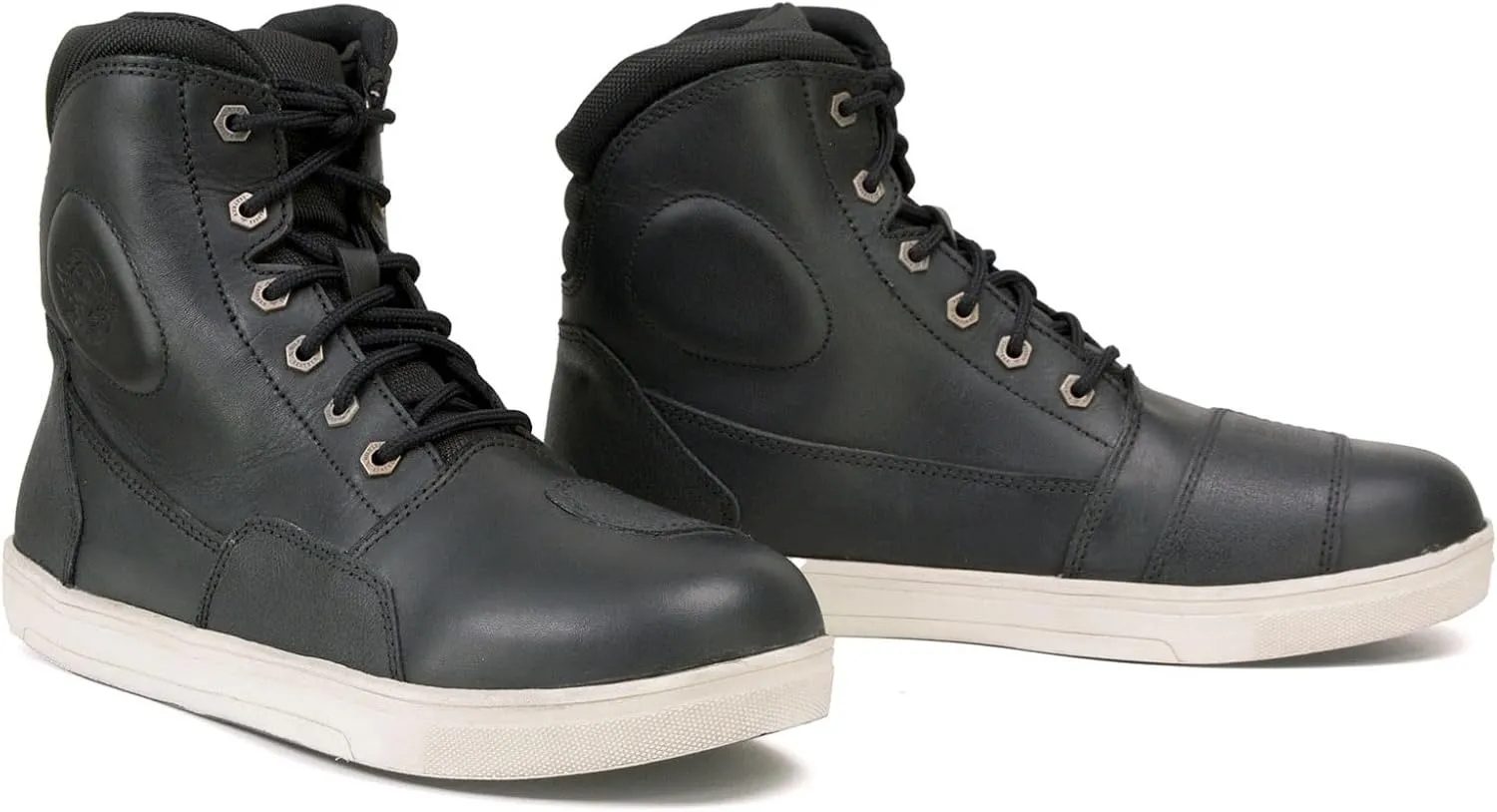 Milwaukee Leather MBM9002 Men's Black Leather Reinforced Street Biker Riding Shoes w/Shift Protect Ankle Support - 9.5
