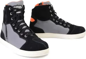 Milwaukee Leather MBM9116 Men's Black Suede and Grey Canvas Street Riding Shoes with Dual Closure and Ankle Support - 12