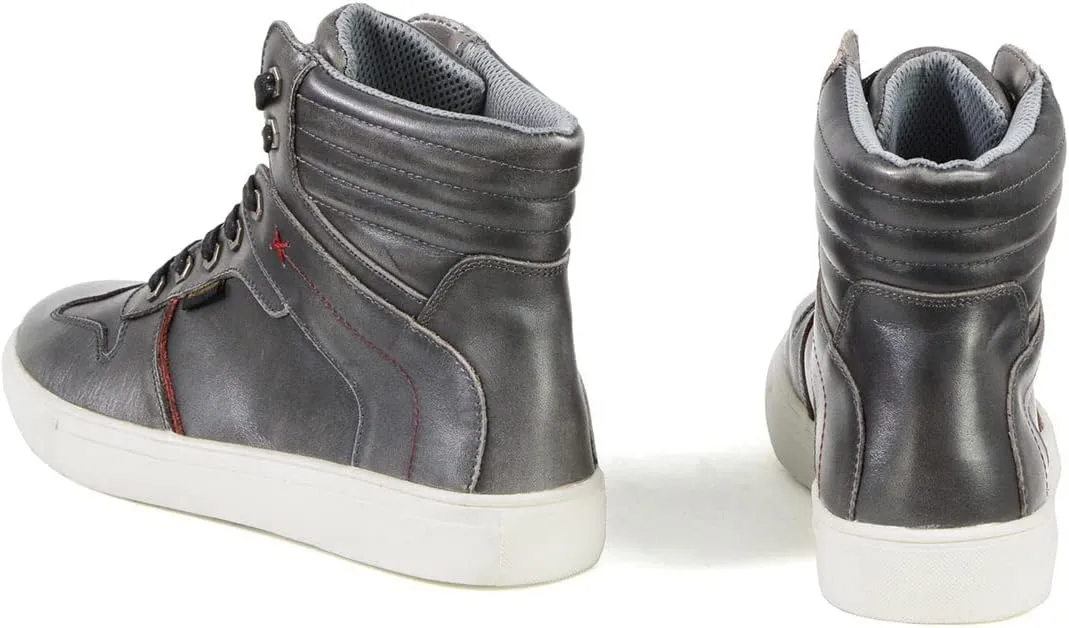 Milwaukee Leather MBM9153 Men's Vintage Grey Leather High-Top Reinforced Street Riding Waterproof Shoes - 9