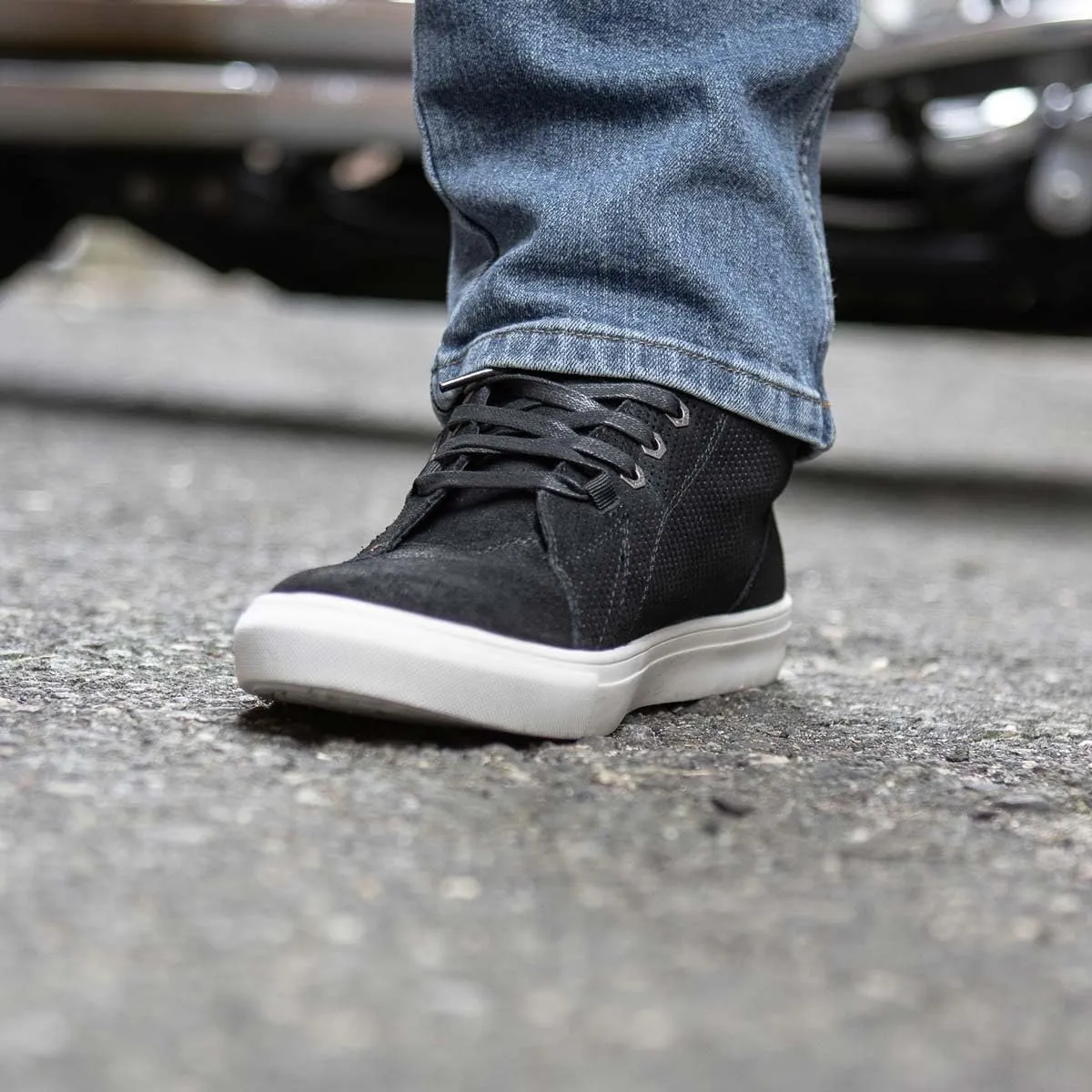 Milwaukee Leather MBM9155 Men's Black Suede Leather Reinforced Street Riding Waterproof Shoes w/Ankle Support - 13