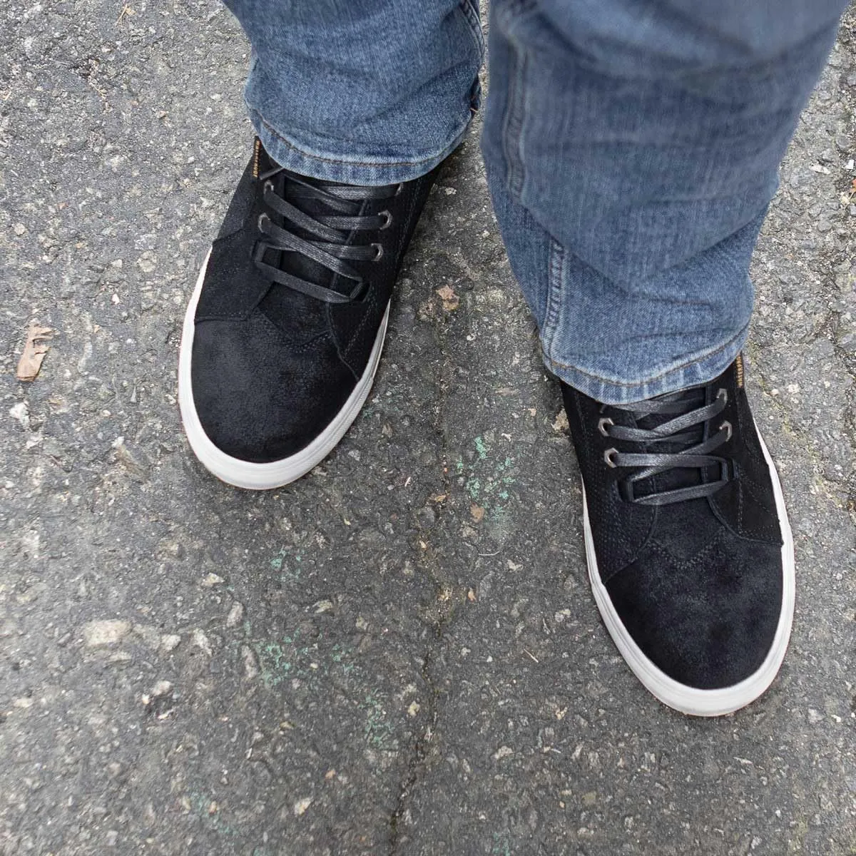 Milwaukee Leather MBM9155 Men's Black Suede Leather Reinforced Street Riding Waterproof Shoes w/Ankle Support - 13