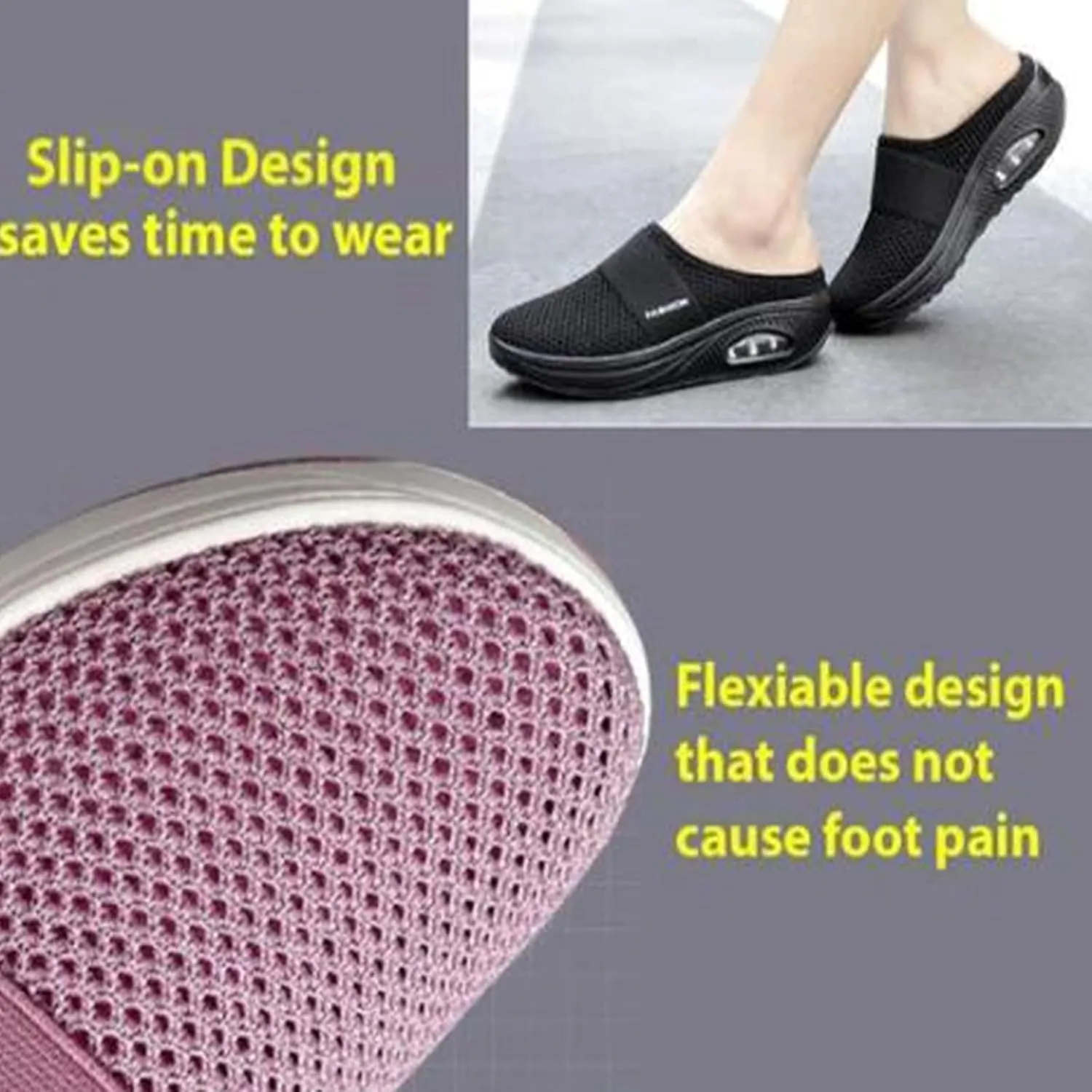 Mules for Women Men Slip On Orthopedic Walking Shoes, Lightweight Breathable Diabetic Mules, Comfortable Casual Athletic Shoes with Arch-Support, Outdoor Walking Non-Slip Shoes
