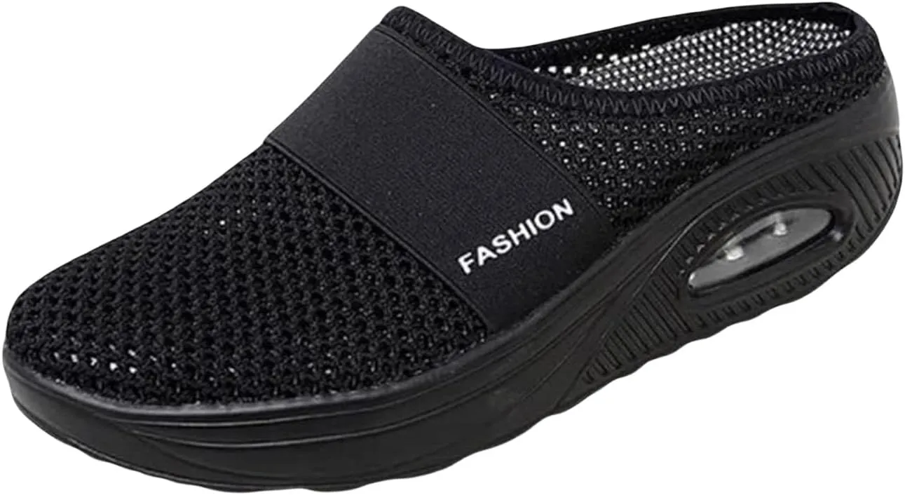 Mules for Women Men Slip On Orthopedic Walking Shoes, Lightweight Breathable Diabetic Mules, Comfortable Casual Athletic Shoes with Arch-Support, Outdoor Walking Non-Slip Shoes