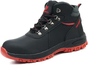 Nasogetch Steel Toe Boots for Men Women Work Boots Comfortable Lightweight Steel Toe Shoes Puncture Proof Non Slip Work Shoes Fleece-Lined
