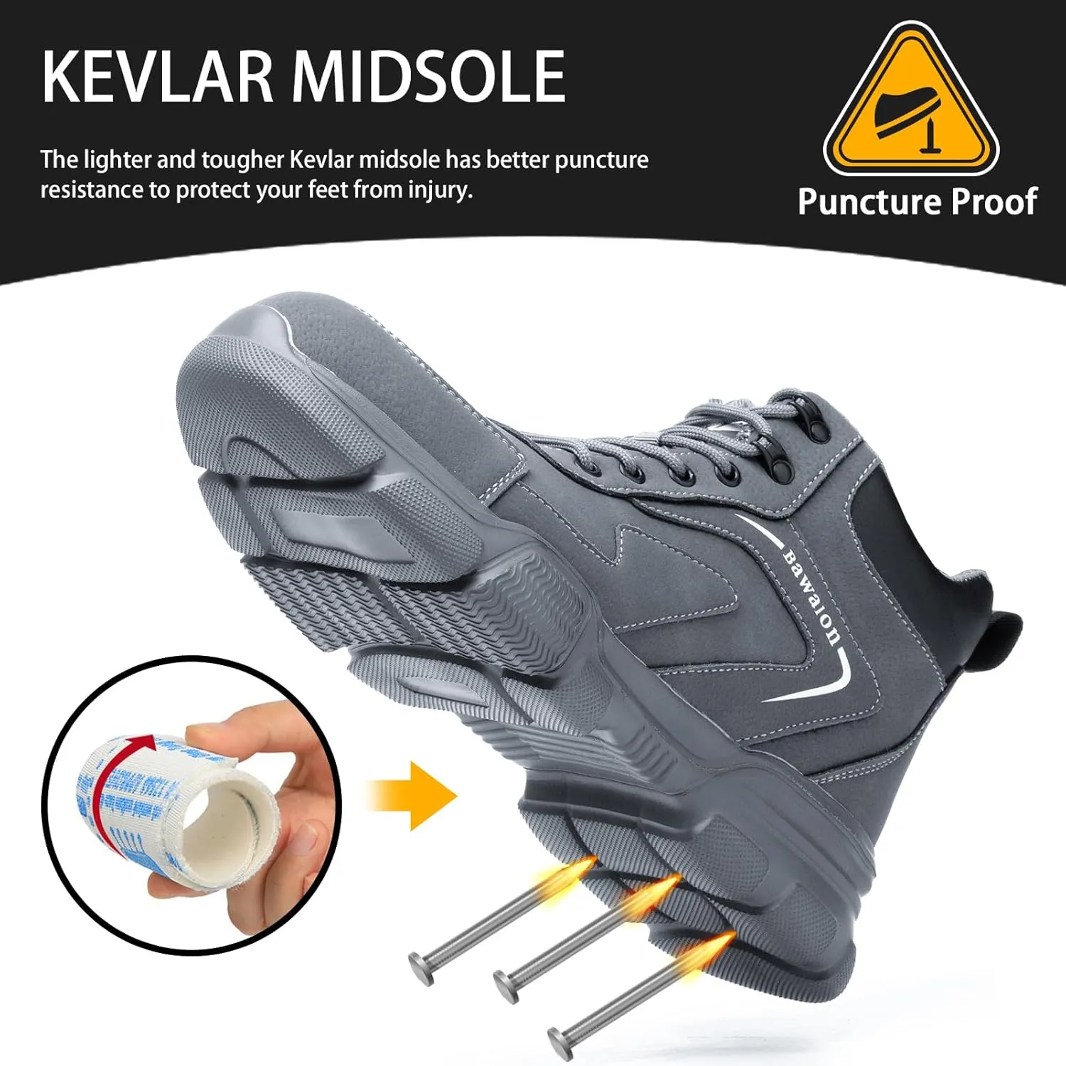 Nasogetch Waterproof Work Boots for Men Women Steel Toe Boots Lightweight Indestructible Slip Resistant Construction Safety Boots